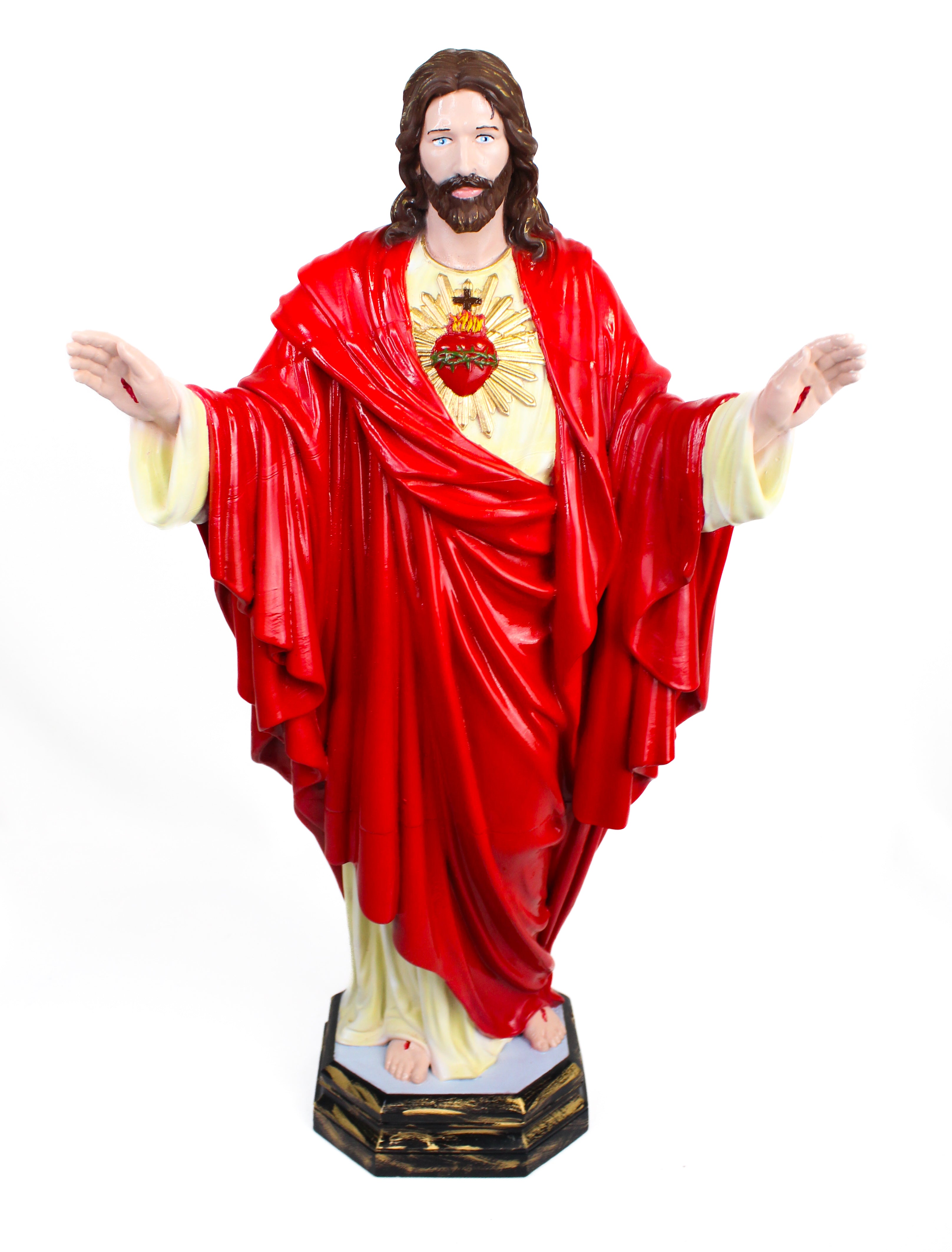 Imagem Sagrado Coração de Jesus Resina 3D de 50 cm Imagem Sagrado Coração de Jesus Resina 3D de 50 cm
